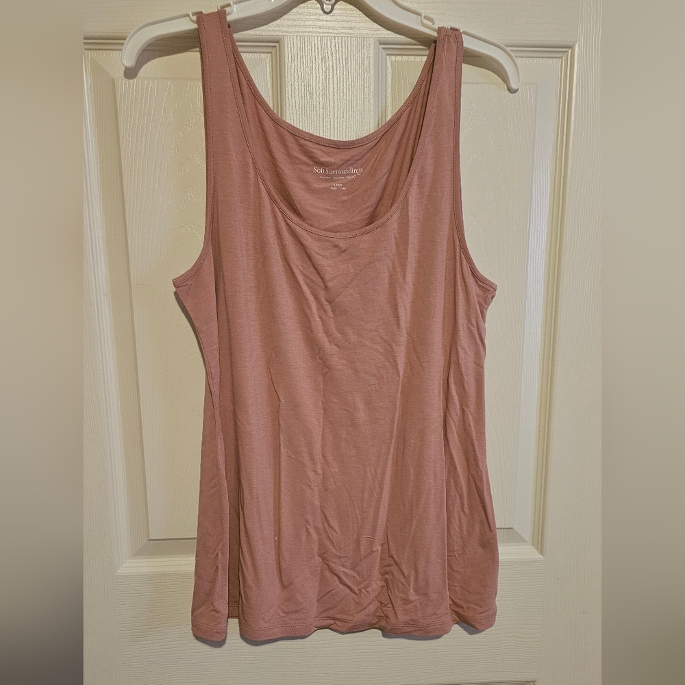 Women's Soft Surroundings Pink Terracottsla Tank Top Sz L